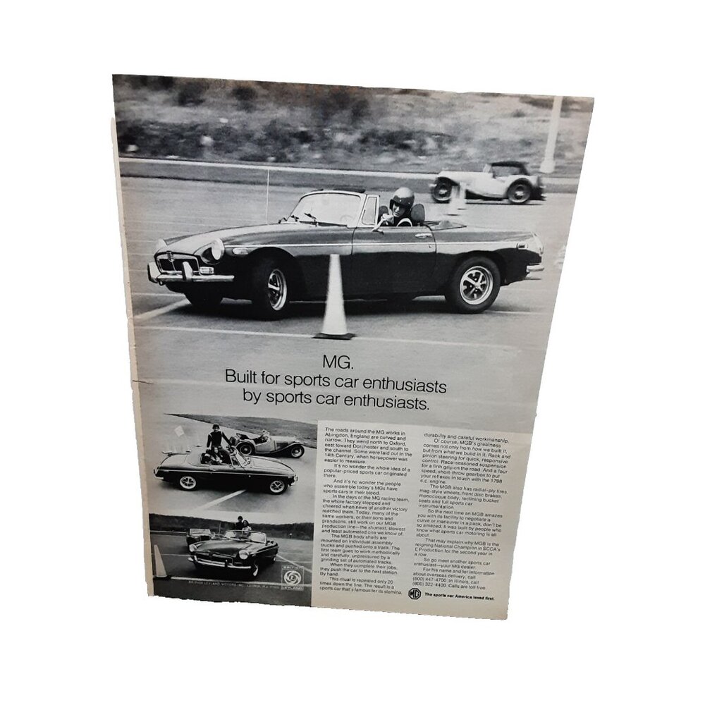 1973 MG Built For Sports Car Enthusiasts Original Print Ad Vintage 70s